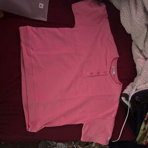 Button short sleeve terry top from Fancy